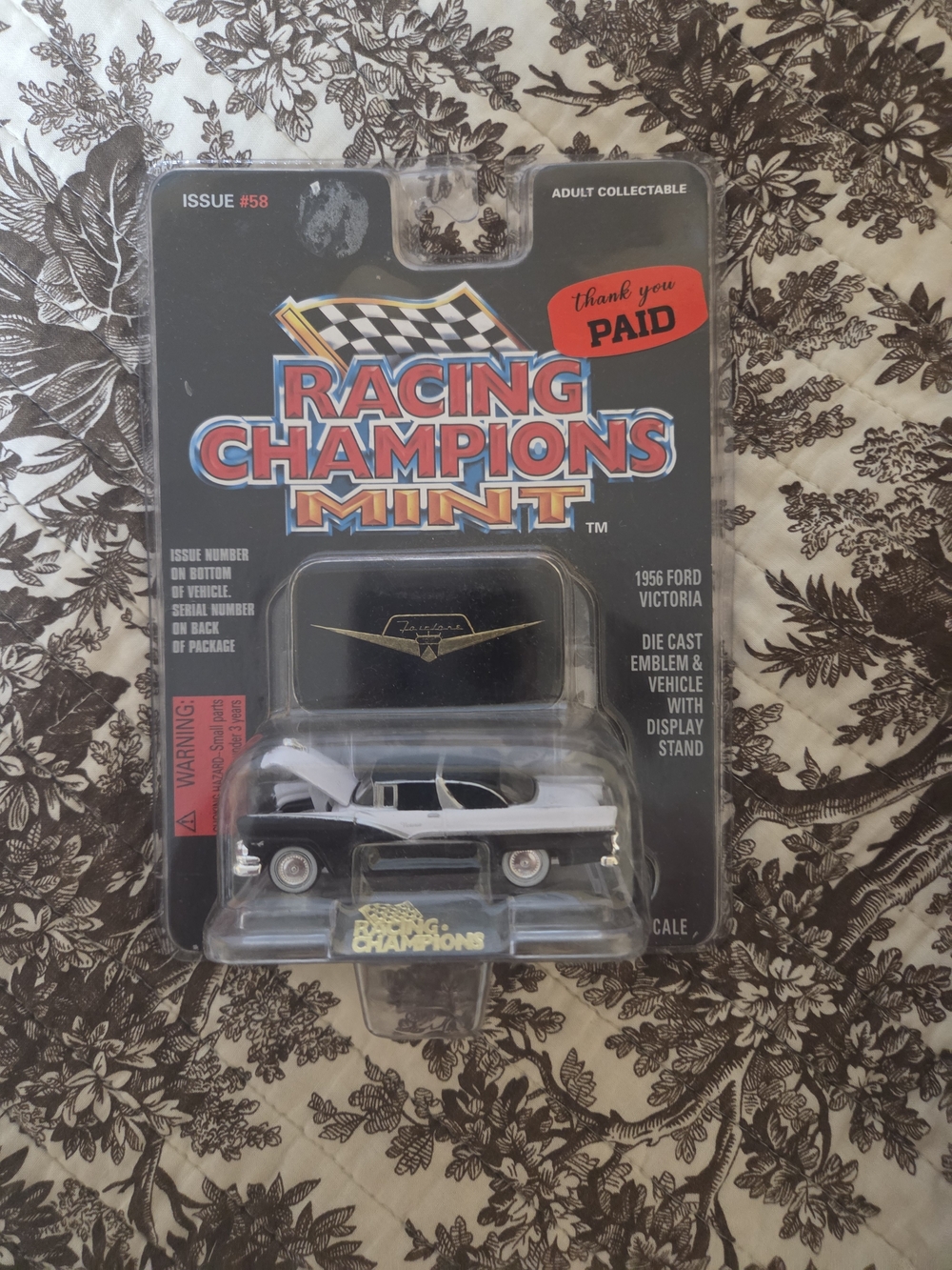Racing Champions Mint 1956 Ford Victoria Die-Cast Toy Car - Black & White